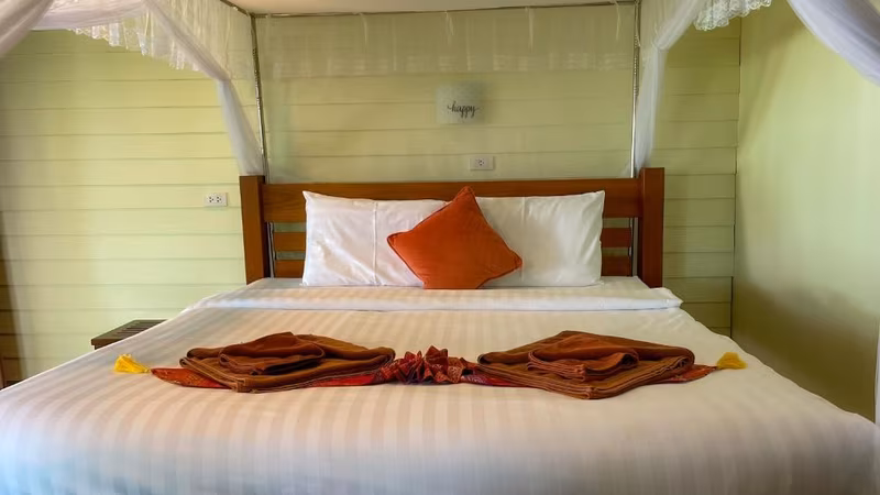 Double Bed Room Pool View Fan